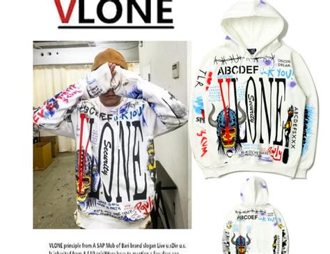 Vlone Hoodie Hip Hop Brand Clothing Tops Aap V X Fragment Design Hoody Graffiti Loose Men