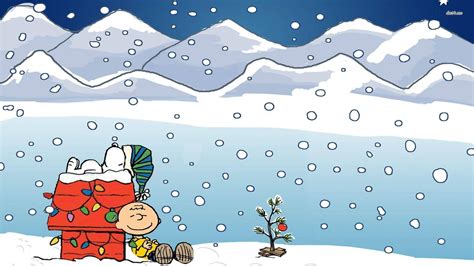 Downloaden Snoopyweihnachten Im Freien Im Schnee Wallpaper