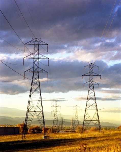 Electric Towers At Sunset Classroom Clip Art