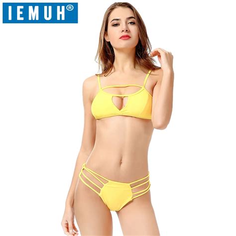 Aliexpress Com Buy IEMUH Brand New Sexy Brazilian Bikini Cut Out Swimwear Bandages Women