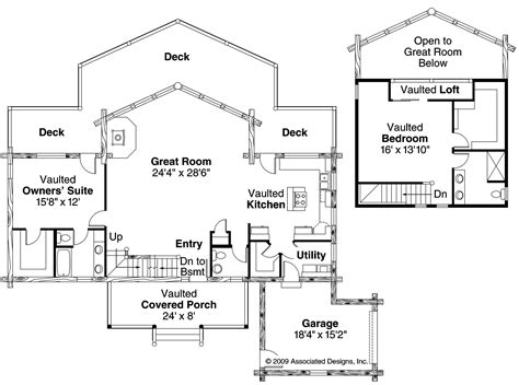 Log Cabin House Plan 2 Bedrms 25 Baths 1987 Sq Ft 108 1550