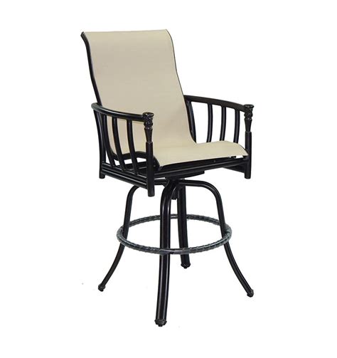 The classic lines and elegant details of the henning swivel counter stool are a welcome addition to any decor. Provence High Back Padded Sling Swivel Bar Stool - Hauser's Patio