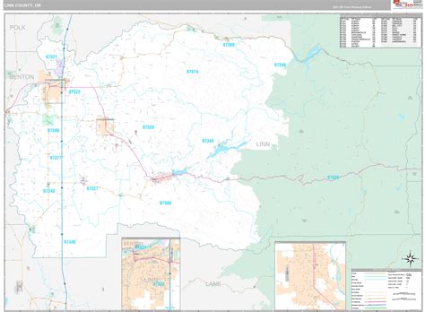 Linn County Or Wall Map Premium Style By Marketmaps Mapsales