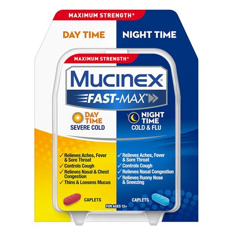Mucinex® Fast Max® Day Severe Cold And Night Cold And Flu Caplets Mucinex®