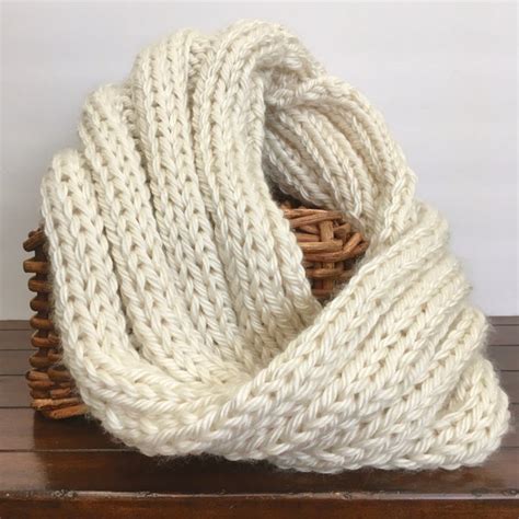 Knitted Scarf Cream Etsy