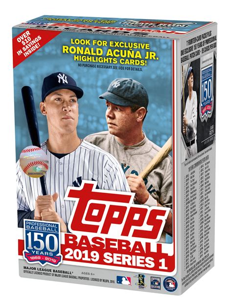 Topps 2019 Baseball Series 1 Trading Cards Relic Box Retail Edition