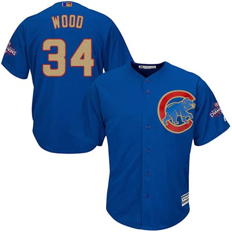 Youth Majestic Chicago Cubs 34 Kerry Wood Authentic Royal Blue 2017
