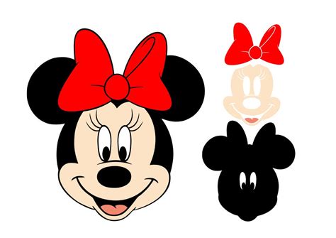 Layered Minnie Svg For Silhouette Layered Svg Cut File