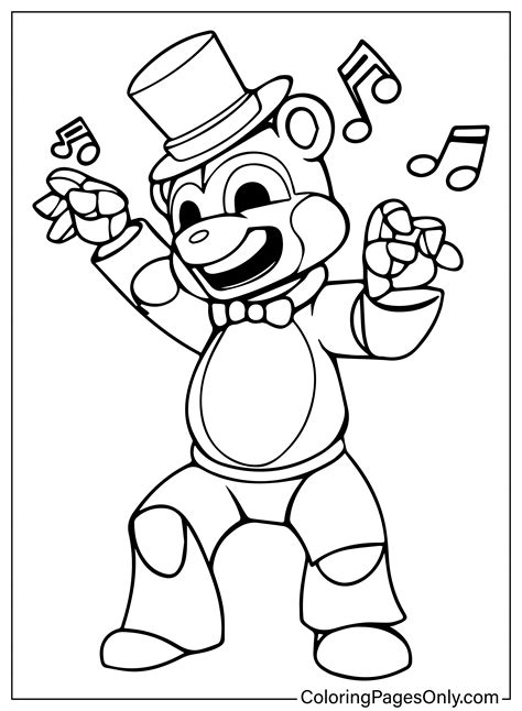 Freddy Fazbear Coloring Sheet For Kids Free Printable Coloring Pages
