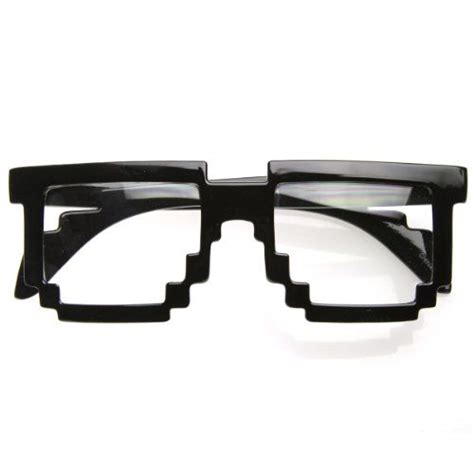 Zerouv® Pixelated 8 Bit Clear Lens Computer Nerd Geek Gamer Glasses Shiny Black Unknown