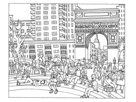 Central park, nyc coloring book page for free, save and print. Ausmalbilder für erwachsene: New York City zum ausdrucken ...