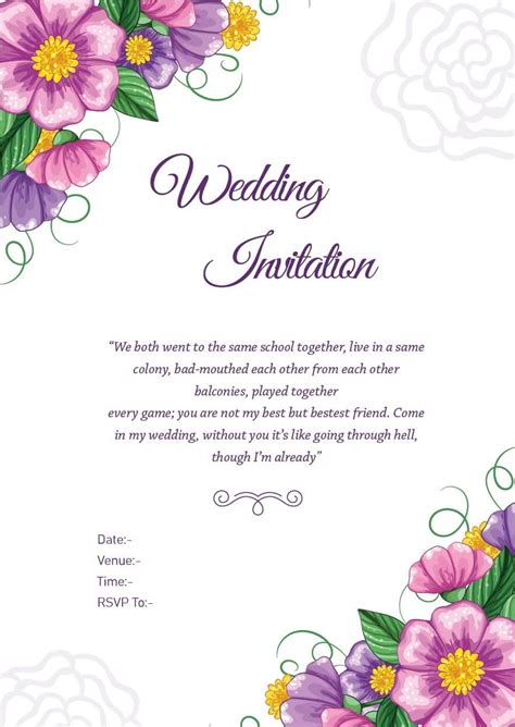 Wedding Invitation Wordings For Friends Invite Quotes