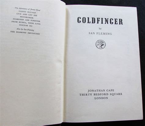 Goldfinger By Ian Fleming Very Good Hardcover 1959 1st Edition Elder Books