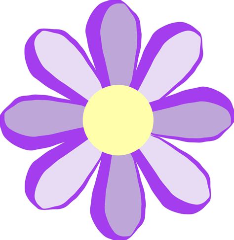 Purple Flower Clip Art At Clker Cute Spring Flower Clipart Png