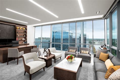 This Private Office Design Includes A Lounge Space With A View Office