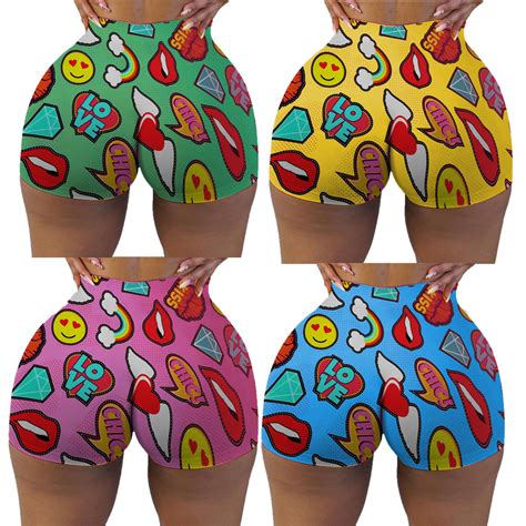2020 Wholesale Sexy Tight Shorts Women Sweet Pattern Printed Women