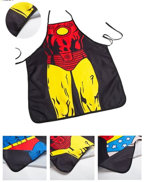 Super Hero Funny Novelty Sexy Lace Bbq Party Apron Cooking Apron Men Women Cheeky Kitchen Fancy