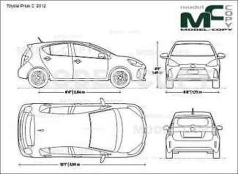 Toyota Prius C D Drawing Blueprints Model Copy