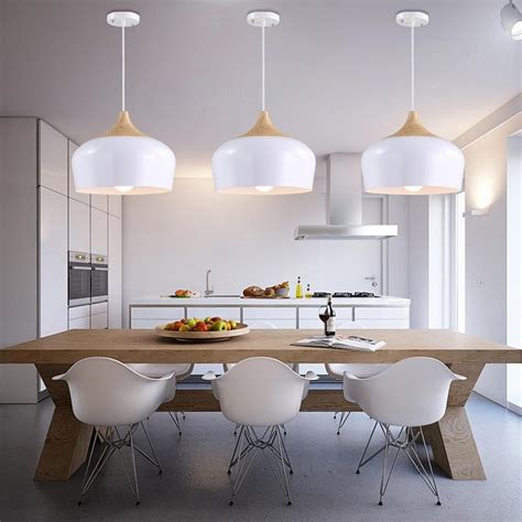 White Pendant Light Vintage Industrial Lighting Fixture Kitchen Modern