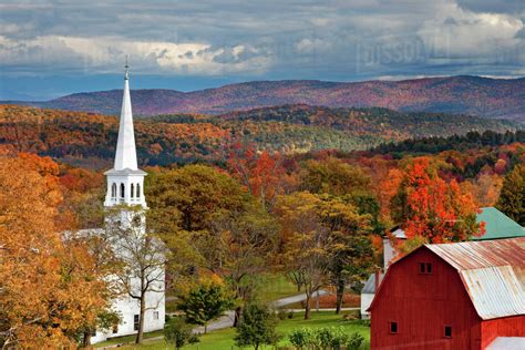 Autumn Scene In Peacham Vermont Usa Stock Photo Dissolve