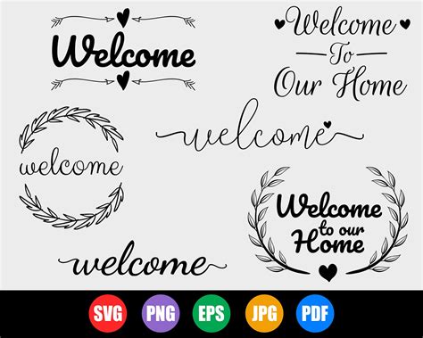 Welcome Svg Welcome To Our Home Svg Welcome Cut File Etsy