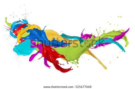 Abstract Color Splash Isolated On White Stock Photo 525677668