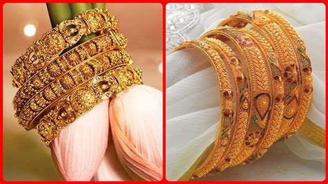 Latest Beautiful And Stylish Gold Bangle Set Designs With Weight Daily