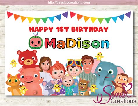 Free birthday printables kids birthday free cupcake toppers printable birthday photo crafts diy baby first birthday kids themed birthday parties baby. COCOMELON PRINTABLE PARTY BACKDROP BANNER | BIRTHDAY ...