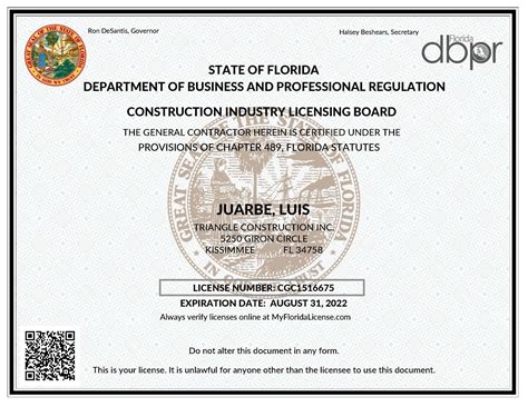 Certified General Contractor License TCIFM