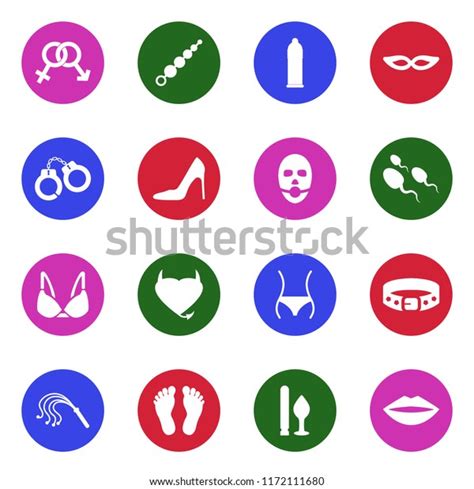 Sex Fetish Icons White Flat Design Stock Vector Royalty Free