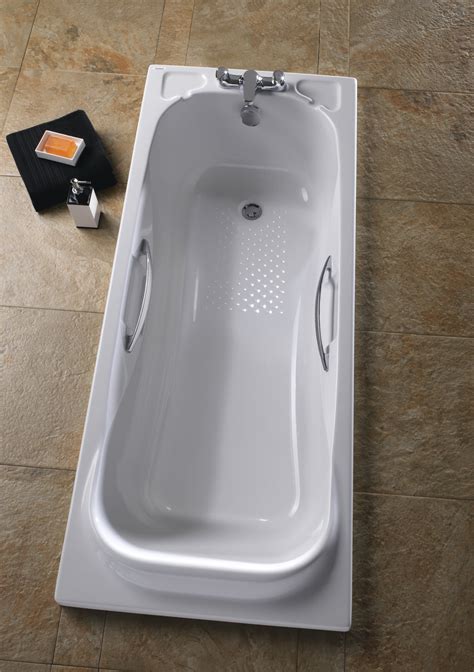 Twyford Signature Single Ended Acrylic Bath With Grips 1700 X 700