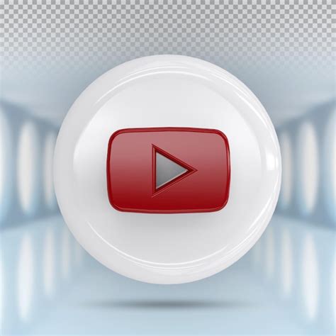 현대적인 스타일의 새로운 유튜브 로고 아이콘 3d 소셜 미디어 프리미엄 Psd 파일