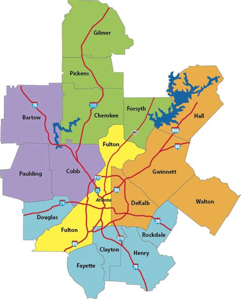 Atlanta Metro Counties And Cities Map Knowatlanta Atlanta