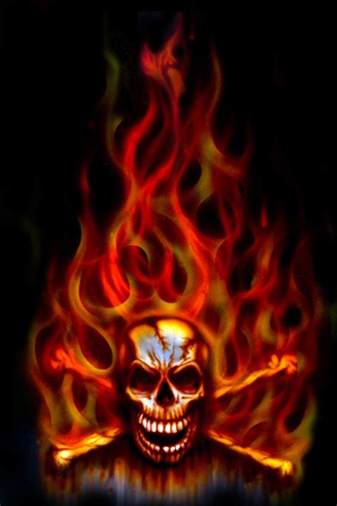 Free Download Cool Wallpaper Fire Skull 1024x1536 For Your Desktop