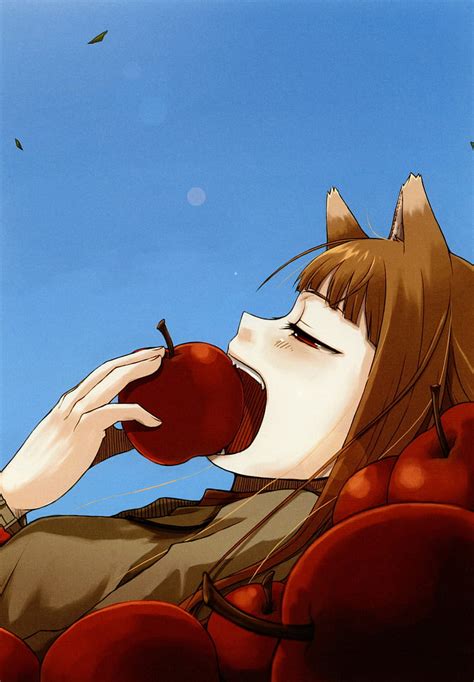 Holo Spice And Wolf Spice And Wolf Simple Background Red Eyes