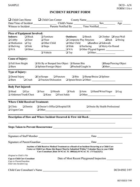 Child Care Incident Report Example Filled Out Fill Out And Sign Online