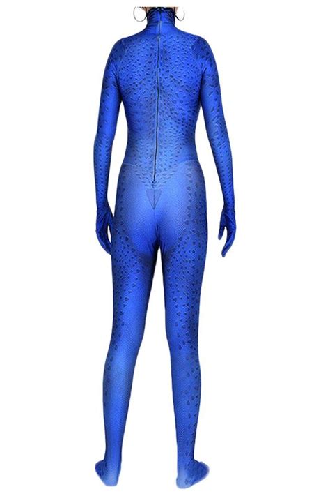 Marvel X Men Mystique Raven Darkholme Blue Jumpsuit Cosplay Costume