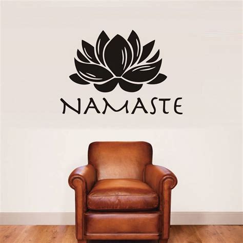 Namaste Lotus Wall Sticker For Living Room Decoration Accessories Vinyl