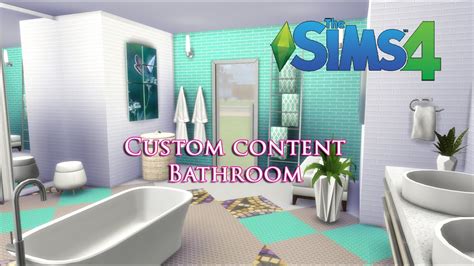 The Sims 4 Bathroom Cc Room Build Youtube