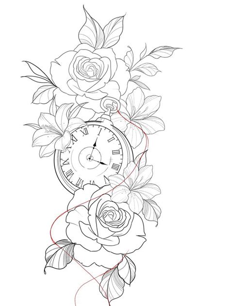 Clock Tattoos For Men And Women Clock And Rose Tattoo Rose Tattoo