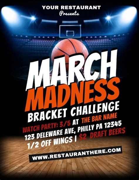 March Madness Basketball Flyer Template March Madness Bracket