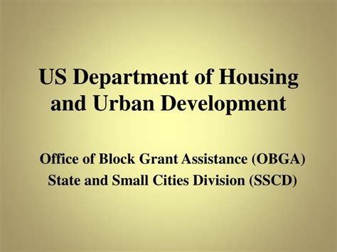 Ppt Us Department Of Housing And Urban Development Powerpoint