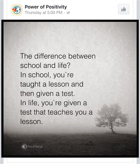 Lesson Difference Between School And Life Power Of Positivity Lesson