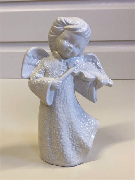 Set Of 4 Vintage Caroling Ceramic Angels Etsy