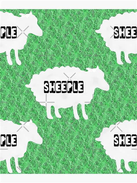 Sheeple Sheep Green Grass Meme Sticker For Sale By Planetmonkey
