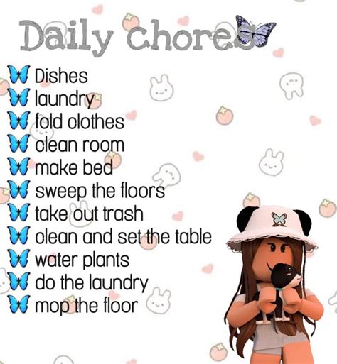 A Requested Chores Decal School Decal Coding Bloxburg Decals Codes