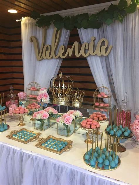 Princess Theme In Pink Gold And Teal Birthday Party Ideas Photo 4 Of