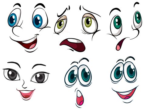 Cartoon Face Expression Png Face Expression Set Vector Illustration