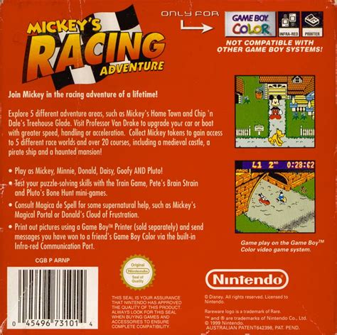 Mickeys Racing Adventure Cover Or Packaging Material Mobygames