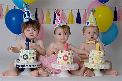 Boy Girl Twins 1st Birthday Party Hats Twins First Birthday Etsy